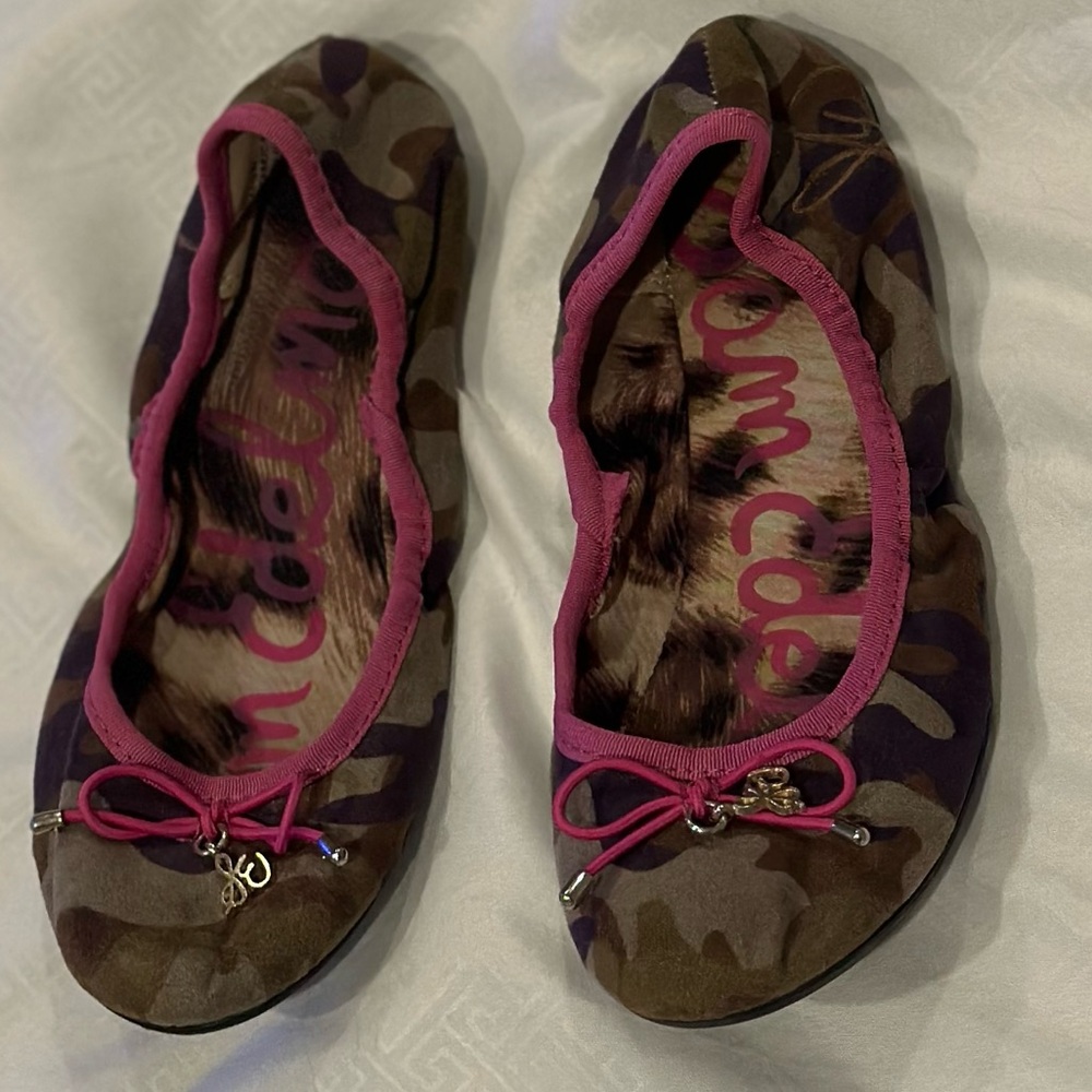 Girls Sam Edelman camo ballet flats 12.5